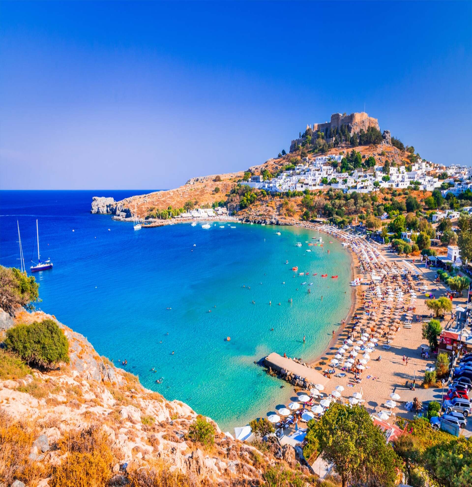 Day Trip to Lindos Village and Seven Springs - Accommodations in Rhodes